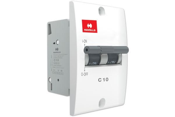 Havells Mini MCB DP 10A C Curve Double Pole DHMNCDPA010 | Domestic & Commercial Circuit Protection