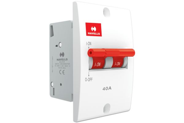 Havells Mini Isolator DP 40A Double Pole DHMNIDPX040 | Domestic & Commercial Distribution Switch