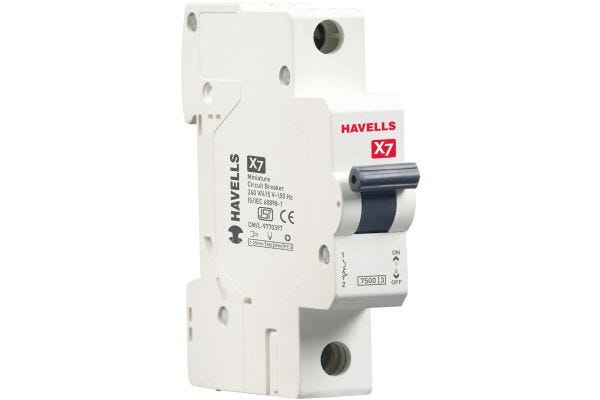 Havells X7 MCB SP 6A C Curve Single Pole DHMYCSPM006 | Industrial & Commercial Circuit Protection