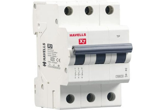 Havells X7 MCB TP 6A C Curve Triple Pole DHMYCTPM006 | Industrial & Commercial Circuit Protection