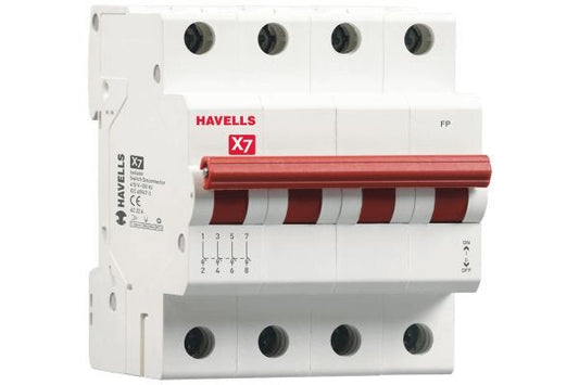 Havells X7 Isolator FP 40A Four Pole DHMYIFPX040 | Industrial & Commercial Circuit Isolation Switch