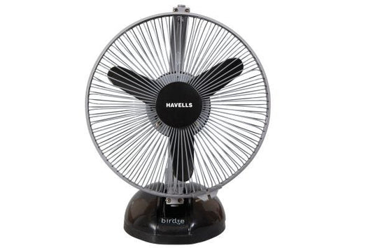 Havells Birdie Personal Fan 230mm Copper Motor Compact Desk Fan Black Grey