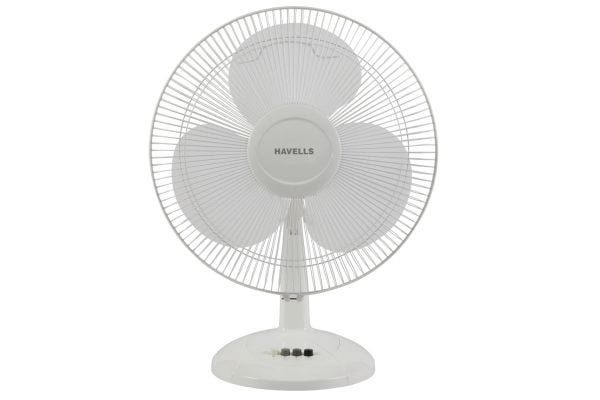 Havells Swing LX Table Fan 400mm White | Copper Motor with Smooth Oscillation