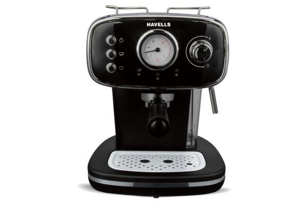 Havells Corretto Coffee Maker GHBCMBAK110 1100W 1.2L | 15 Bar Espresso & Cappuccino Maker