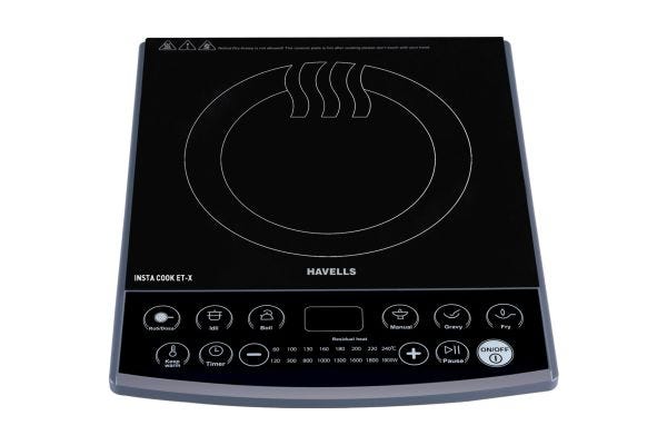 Havells Insta Cook ET-X Induction Cooktop GHCICAXK190 1900W | 8 Preset Cooking Options with 3 Hour Timer
