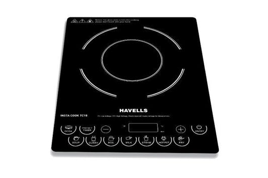 Havells Insta Cook TC18 Induction Cooktop GHCICDQK180 1800W | 8 Preset Cooking Options with Copper Coil