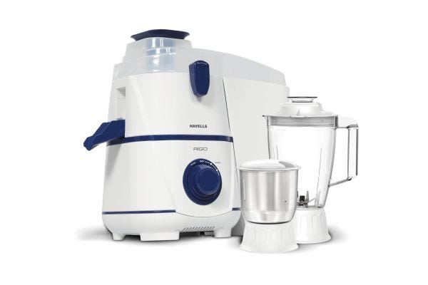 Havells Rigo Juicer Mixer Grinder GHFJMBUB050 500W 2 Jar | Stainless Steel Sieve with Foldable Spout