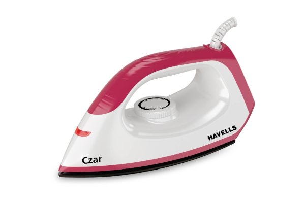 Havells Czar Dry Iron GHGDICDW100 1000W | Greblon Non-Stick Soleplate with 360° Swivel Cord