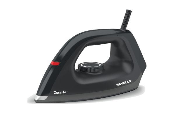 Havells Dazzle Dry Iron GHGDICJK110 1100W | 360° Swivel Cord with Easy Grip Temperature Dial