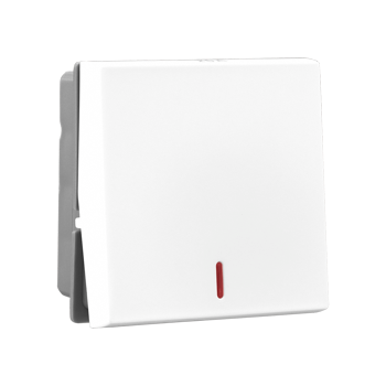 Legrand Allzy SP Switch 20A 1Way with Indicator 2Module White - 681113