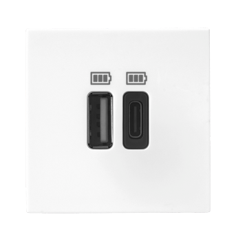 Legrand Allzy USB Charger 3100mA Type-A & Type-C 2Module White - 681170