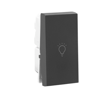 Legrand Allzy Switch Matt Black 6A 1Way with Light Marking 1Module - 681203