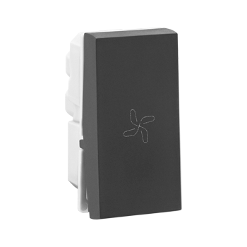 Legrand Allzy Switch Matt Black 6A 1Way with Fan Marking 1Module - 681204