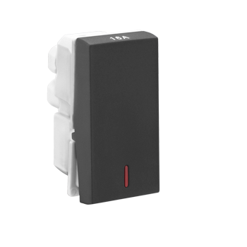 Legrand Allzy Switch Matt Black 16A 1Way with Indicator 1Module - 681205