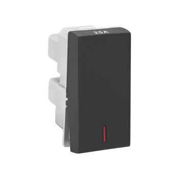 Legrand Allzy Switch Matt Black 25A 1Way with Indicator 1Module - 681206