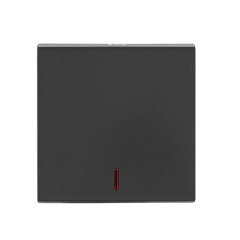 Legrand Allzy SP Switch Matt Black 20A 1Way with Indicator 2Module - 681213