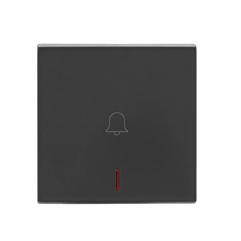 Legrand Allzy Bell Push Matt Black 6A 1Way with Indicator 2Module - 681214