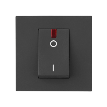 Legrand Allzy DP Switch Matt Black 32A with Indicator 2Module - 681216