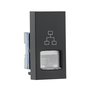 Legrand Allzy RJ45 Cat-6 UTP Socket Matt Black 1Module - 681232