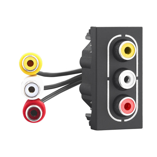 Legrand Allzy Pre-terminated Audio Video Connector Matt Black 1Module - 681235