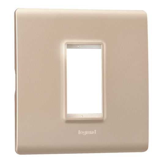 Legrand Allzy Plate & Frame Aluminium Champagne 1Module - 681344