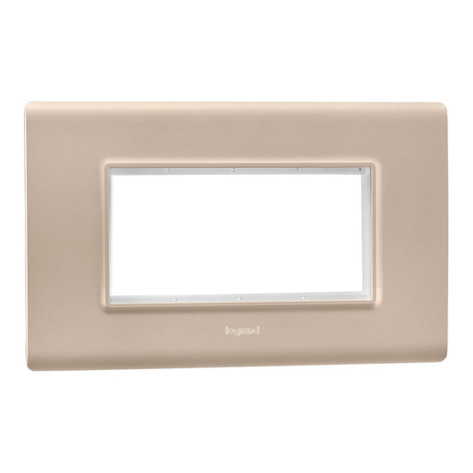 Legrand Allzy Plate & Frame Aluminium Champagne 4Module - 681347