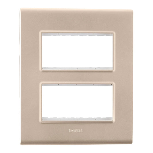 Legrand Allzy Plate & Frame Aluminium Champagne 4x2Module - 681350