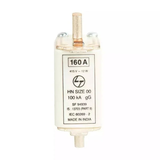 Lauritz Knudsen (Formerly L&T Switchgear Business) HRC Fuse HN Size 00 100A DIN Type Fuse Link, Suitable for FN/FNX & HB 160 Fuse Base – Cat No. SF94029OOOO