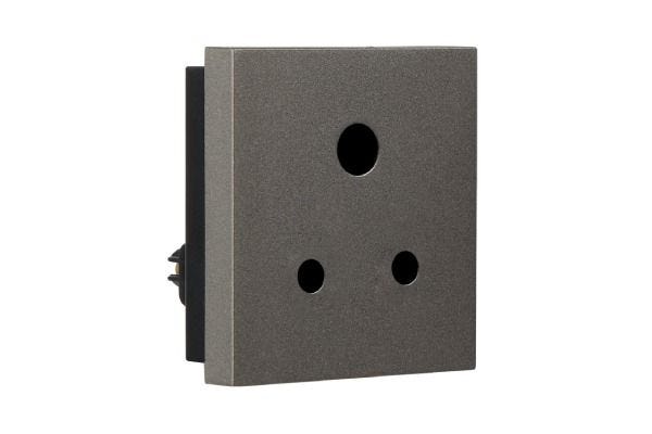 Havells 6A 3 Pin Socket ACNKPXG063 | Child Safety Socket with Brass Terminals
