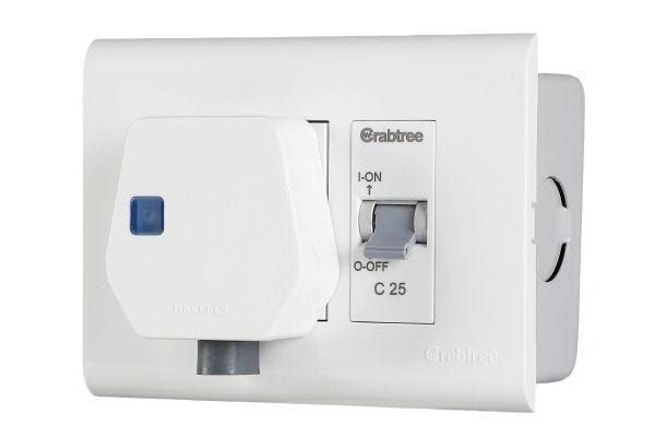 Havells 3 Module Combined Box ACVCKSW031 | Single Pole MCB with 6A/16A Heavy Duty Socket