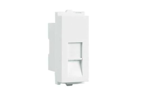 Havells Verona RJ11 Telephone Socket ACVKRTW111 | Pure White Communication Module with Glossy Finish
