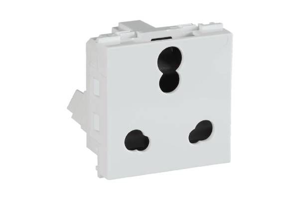 Havells Signia 6A/16A 3 Pin Heavy Duty Shuttered Socket ACWKCXW253 | Safe Modular Socket for Higher Load Points