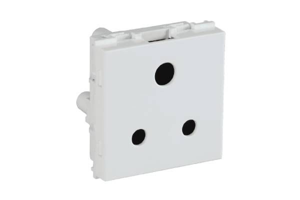 Havells Signia 6A 3 Pin Shuttered Socket ACWKPXW063 | Safe 240V Modular Socket