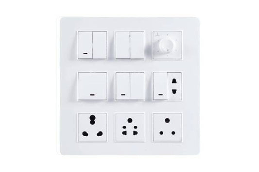 Havells Signia 18M Front Plate White | Modular Cover Frame with Embossed Soft Corner Design