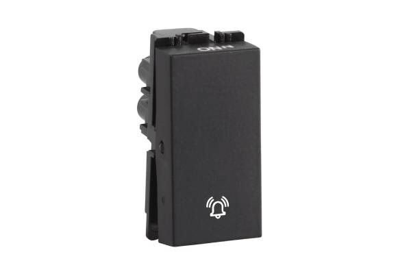 Havells Fabio 10AX Bell Push Switch AHFSBXB101 | Mat Black 240V Modular Bell Switch