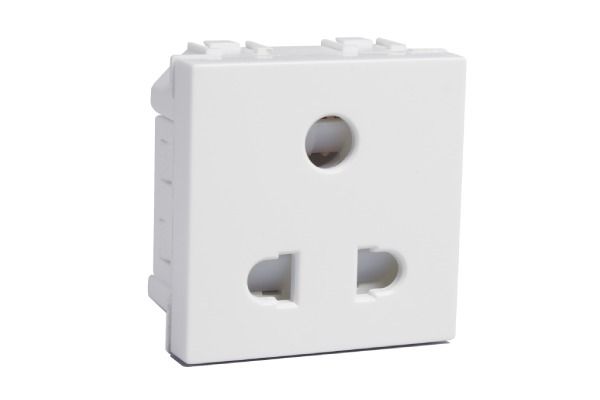 Havells Coral 6A 3 Pin Shuttered Socket Pure White | Modular Socket with 10 Year Warranty