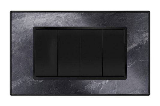 Havells Apogee 4M Satin Ocean Grey Outer Plate ATAPDCGH04 | Zinc Die-Cast with Black Frame