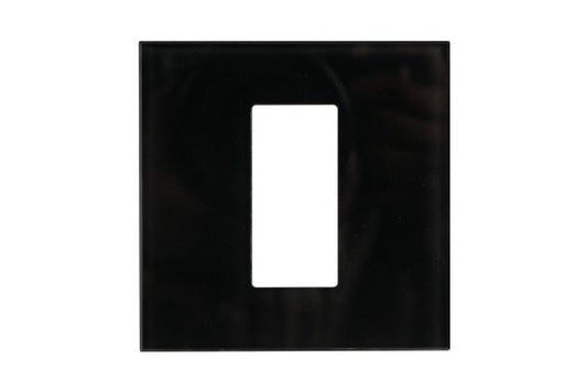 Havells Apogee Glass Granite Black Outer Plate 1M ATAPGCBH01 | Glossy Modular Plate with Minimalist Finish