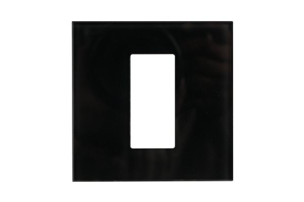 Havells Apogee Glass Granite Black Outer Plate 1M ATAPGCBH01 | Glossy Modular Plate with Minimalist Finish