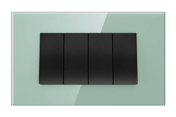 Havells Apogee Glass Marine Green Outer Plate 4M ATAPGCGH04 | Glossy Modular Plate with Minimalist Finish