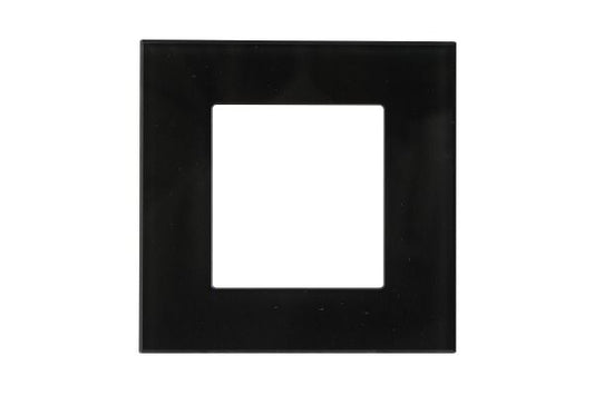 Havells Apogee Glass Granite Black Outer Plate 2M ATAPGOBH02 | Glossy Modular Plate with Minimalist Finish