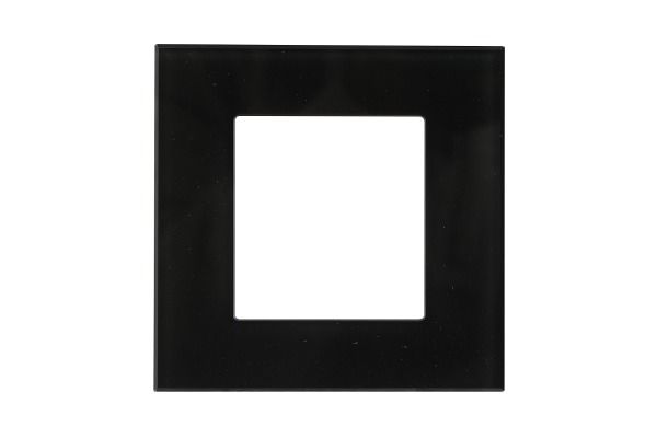 Havells Apogee Glass Granite Black Outer Plate 2M ATAPGOBH02 | Glossy Modular Plate with Minimalist Finish