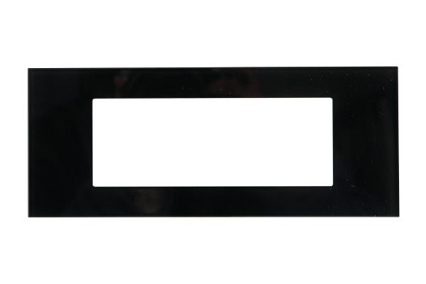 Havells Apogee Glass Granite Black Outer Plate 6M ATAPGOBH06 | Glossy Modular Plate with Minimalist Finish
