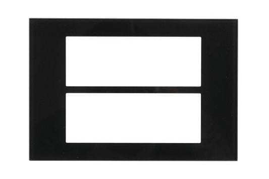 Havells Apogee Glass Granite Black Outer Plate 12M ATAPGOBH12 | Glossy Modular Plate with Minimalist Finish