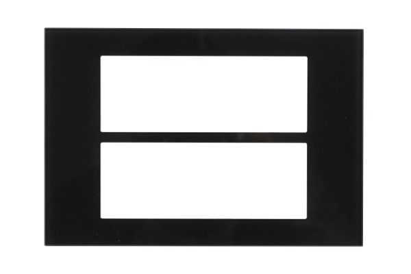 Havells Apogee Glass Granite Black Outer Plate 12M ATAPGOBH12 | Glossy Modular Plate with Minimalist Finish
