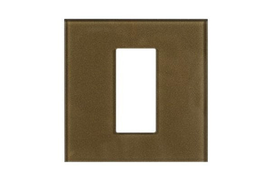 Havells Apogee Glass Golden Beige Outer Plate 1M ATAPGODH01 | Glossy Modular Plate with Minimalist Finish
