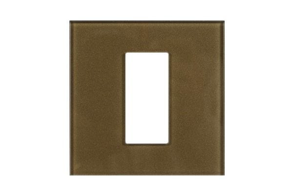 Havells Apogee Glass Golden Beige Outer Plate 1M ATAPGODH01 | Glossy Modular Plate with Minimalist Finish