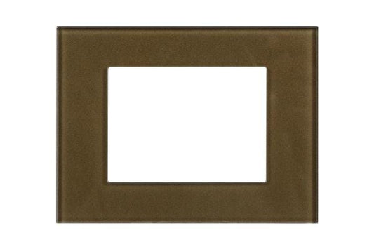 Havells Apogee Glass Golden Beige Outer Plate 3M ATAPGODH03 | Glossy Modular Plate with Minimalist Finish