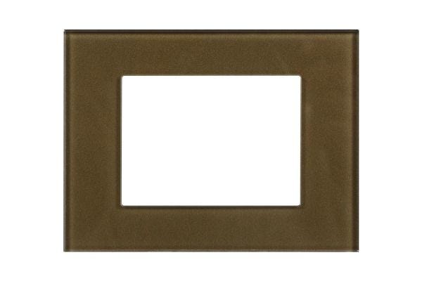 Havells Apogee Glass Golden Beige Outer Plate 3M ATAPGODH03 | Glossy Modular Plate with Minimalist Finish