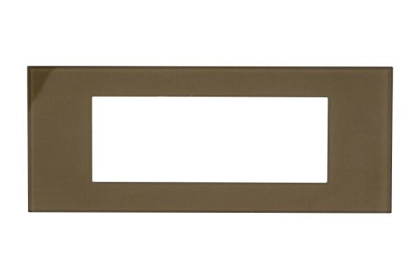 Havells Apogee Glass Golden Beige Outer Plate 6M ATAPGODH06 | Glossy Modular Plate with Minimalist Finish